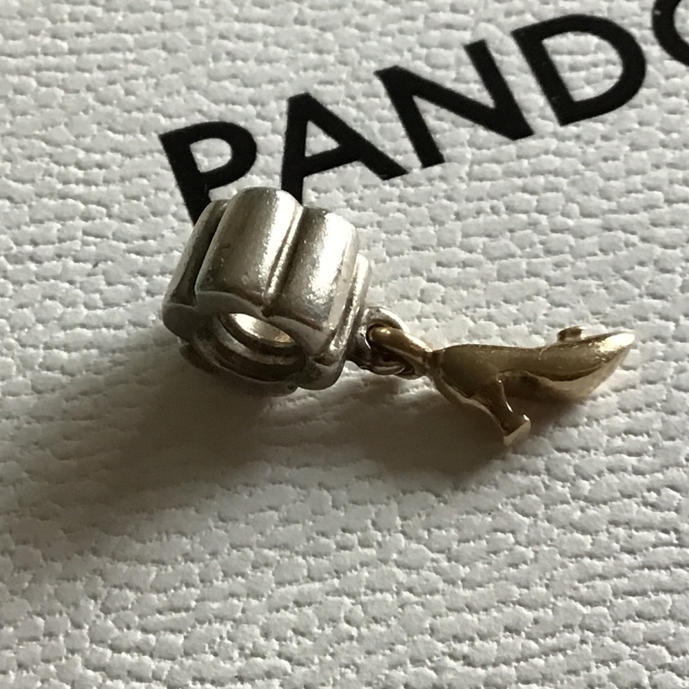 PANDORA Stiletto Shoe Sterling Silver Charm With 14K Gold Stiletto Shoe